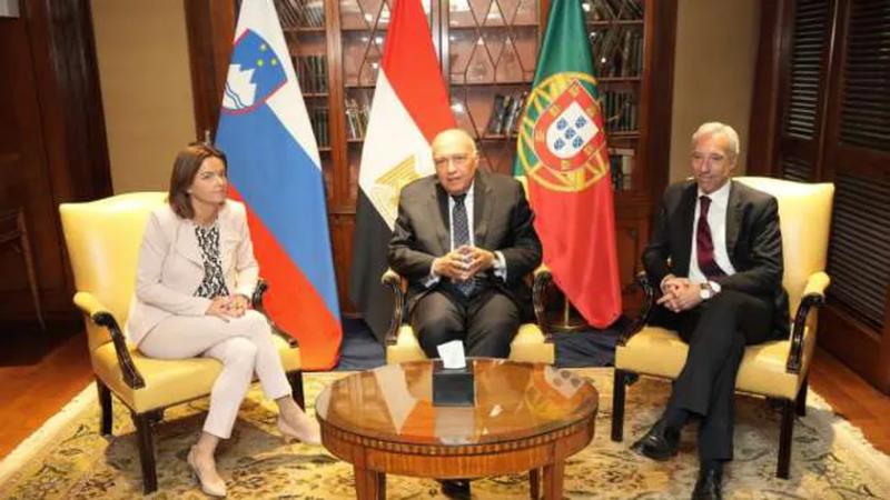 الاجتماع الثلاثي لوزراء خارجية مصر والبرتغال وسلوفينيا