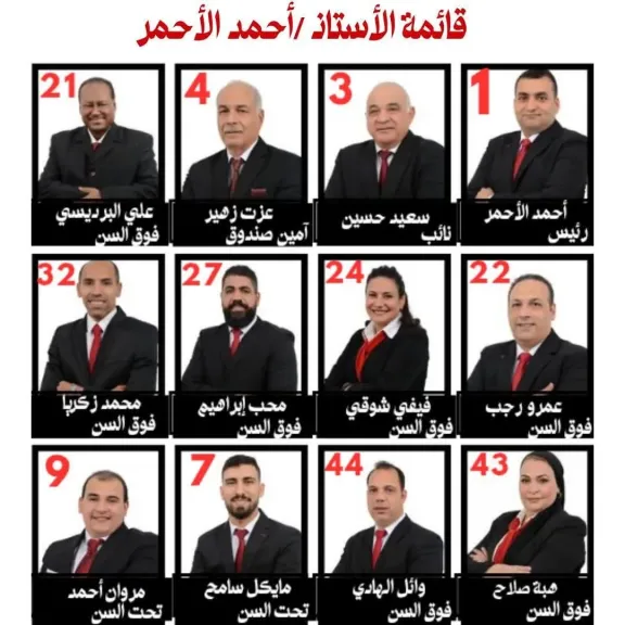 قائمة أحمد الأحمر في انتخابات نادي النصر الرياضي